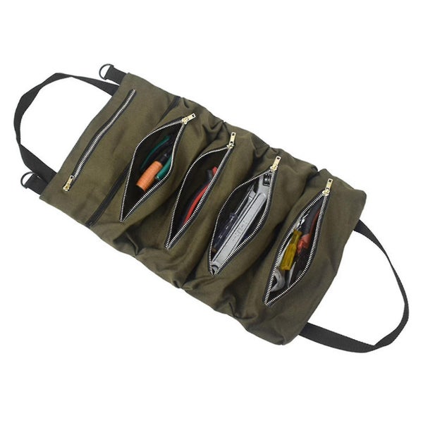 Tool Bag, Multi-purpose Tool Roll Bag, Wrench Roll Bag(army Green) Carousel 1