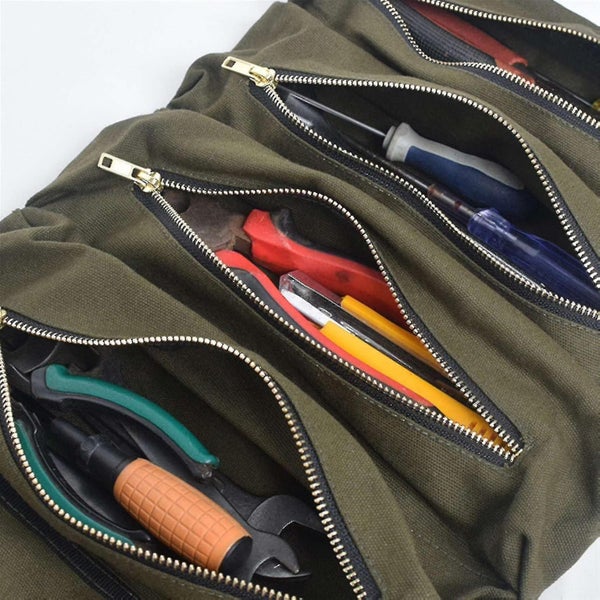 Tool Bag, Multi-purpose Tool Roll Bag, Wrench Roll Bag(army Green) Carousel 5
