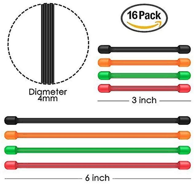 Twist Ties 16 Pack Silicone Cable Ties Multipurpose Reusable Rubber Cord Organiz Carousel 4