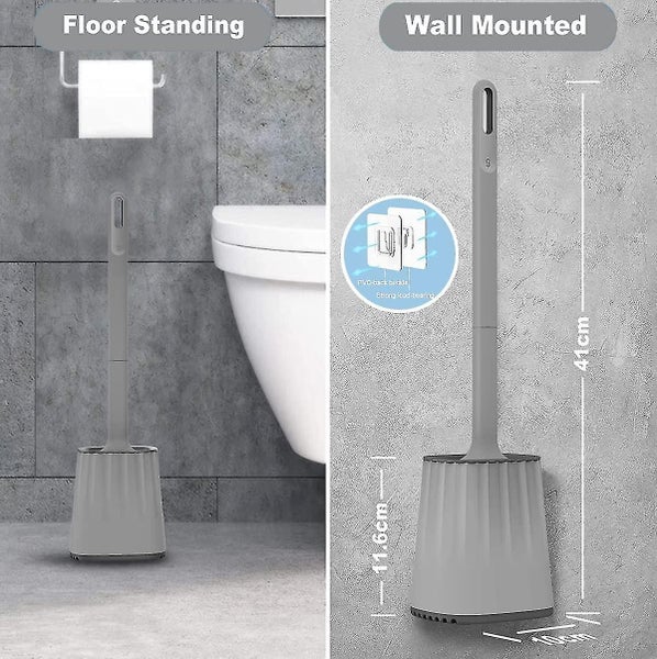 Toilet Brush, Silicone Toilet Brush With Holder Set, Dead Corner Deep Cleaning L Carousel 2