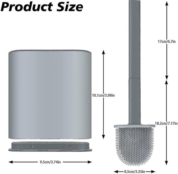 Toilet Brush And Holder 2 Pack, Deep Cleaner Silicone Toilet Brush, No-slip Long Carousel 1