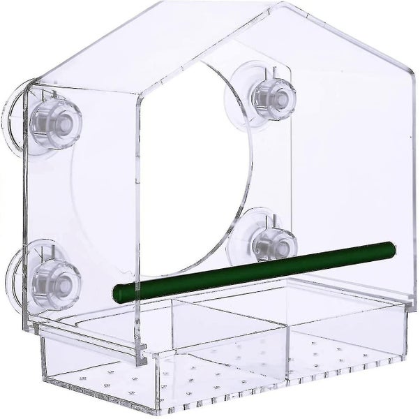 Window Bird Feeder - Extra Strong Suction Sups And Removable Seed Tray With Drai Carousel 1