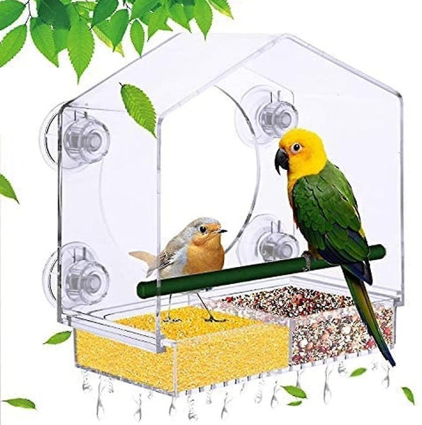 Window Bird Feeder - Extra Strong Suction Sups And Removable Seed Tray With Drai Carousel 2