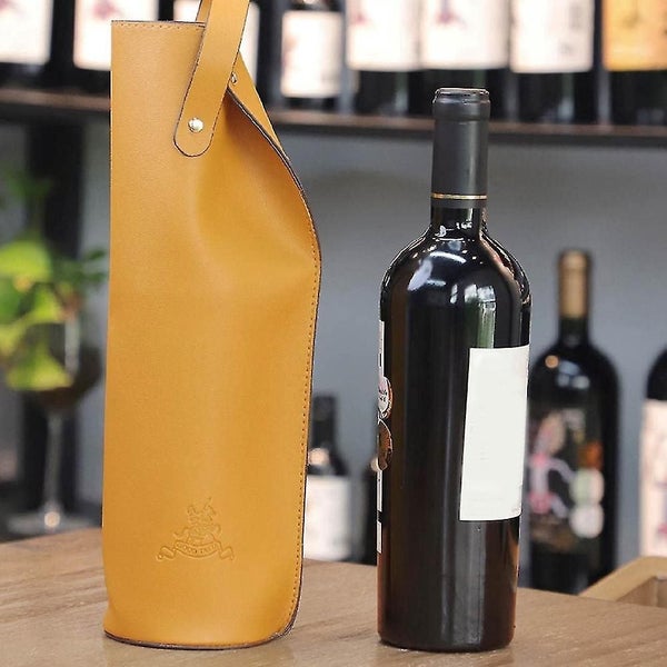 Wine Gift Bag, Reusable Leather Wine Tote Bag, Double Champagne Beer Gift Bag To Carousel 2