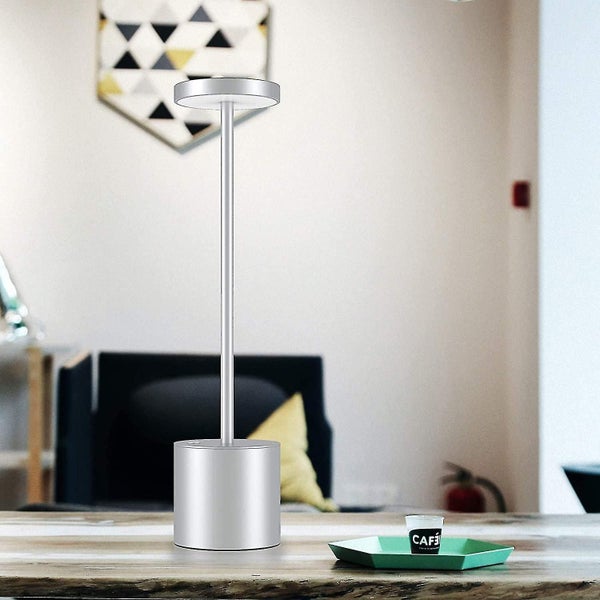 Cordless Table Lamp, Led Metal Usb Rechargeable 6000mah 2-levels Brightness Nigh Carousel 2
