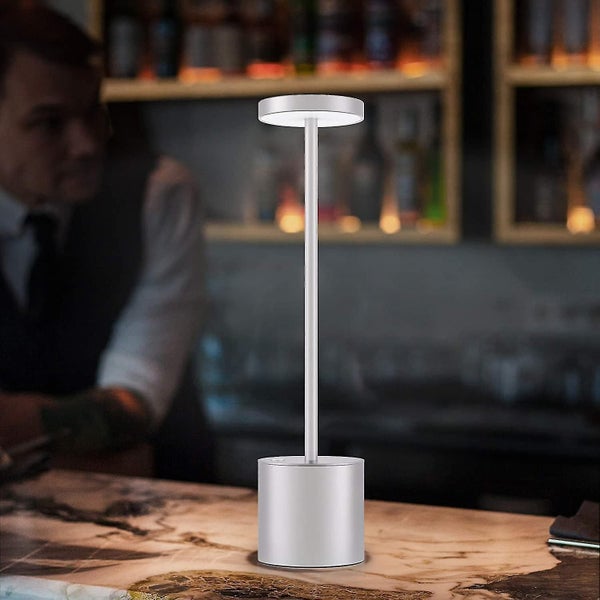 Cordless Table Lamp, Led Metal Usb Rechargeable 6000mah 2-levels Brightness Nigh Carousel 3