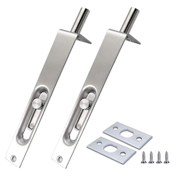 2 Pack 4 Inch Stainless Steel Security Door Guard Concealed Slide Bolt Latch Loc Carousel 1