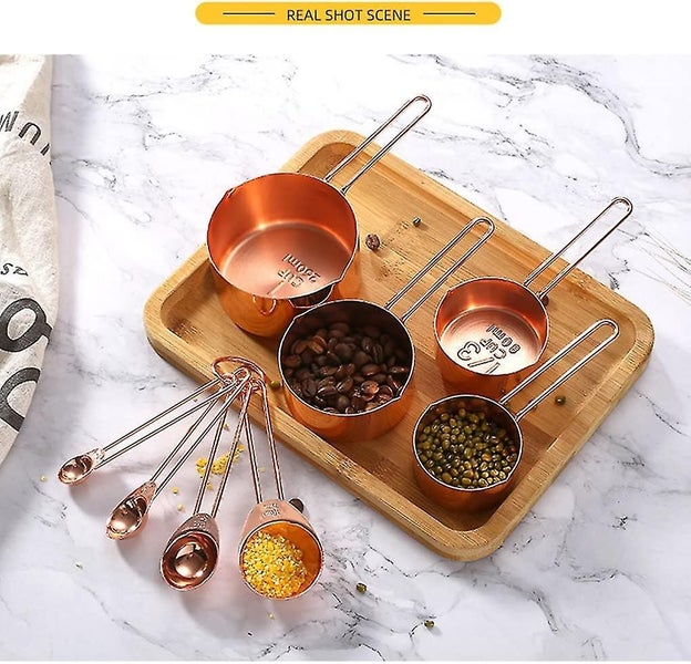 Baking Tool Rose Gold Stainless Steel Measuring Spoon 8-piece Set Diy Cake Bakin Carousel 4