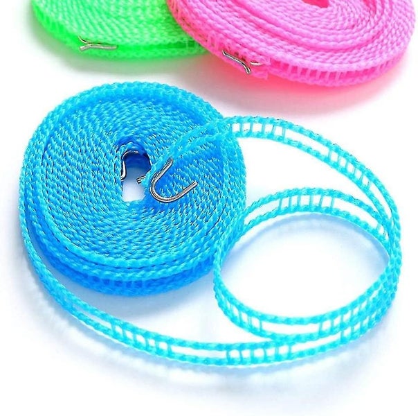 Washing Line Nylon Portable Windproof Non-slip Clothes Line With Metal Hook Carousel 1
