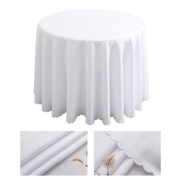 1pcs Round Tablecloth White For Wedding Events Banquet Hotel Polyester Plain(280 Carousel 1