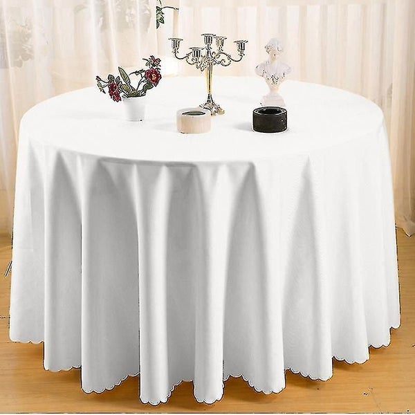 1pcs Round Tablecloth White For Wedding Events Banquet Hotel Polyester Plain(280 Carousel 2