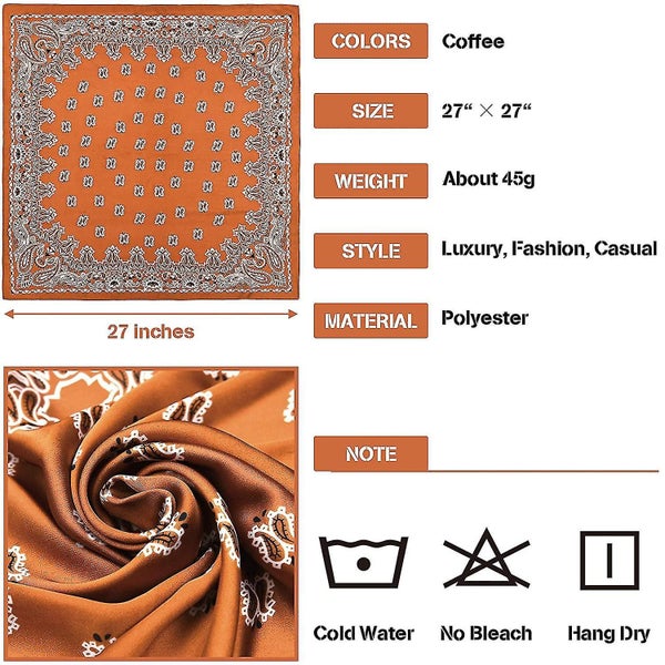 4 Pieces 27 Inch Satin Headband Scarves Silk Feeling Bandana Boho Head Scarves F Carousel 3