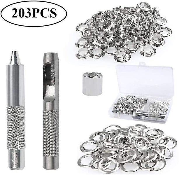 Grommet Eyelets Kit, 100 Sets Eyelets 10mm Eyelets, Tarpaulin Repair Kit, With 3 Carousel 2
