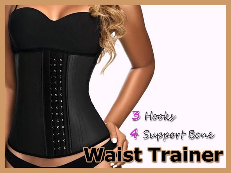 Latex Waist Trainer, 3 Hooks 4 Supportive bones,L Carousel 1