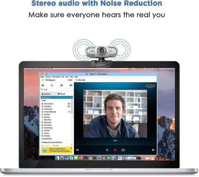 Webcam 1080p Full Hd Pc Skype Camera, Papalook Pa452 Web Cam With Microphone Carousel 5