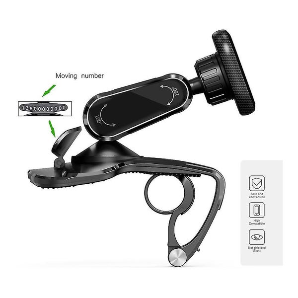 212-c Multi-function Universal Vehicle Dashboard Phone Clamp Holder 360-degree R Carousel 2