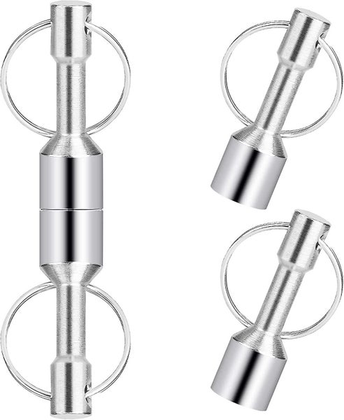 6 Pack Metal Magnet Keychain, Magnetic Key Chains Holder With Split Ring Jewelry Carousel 2