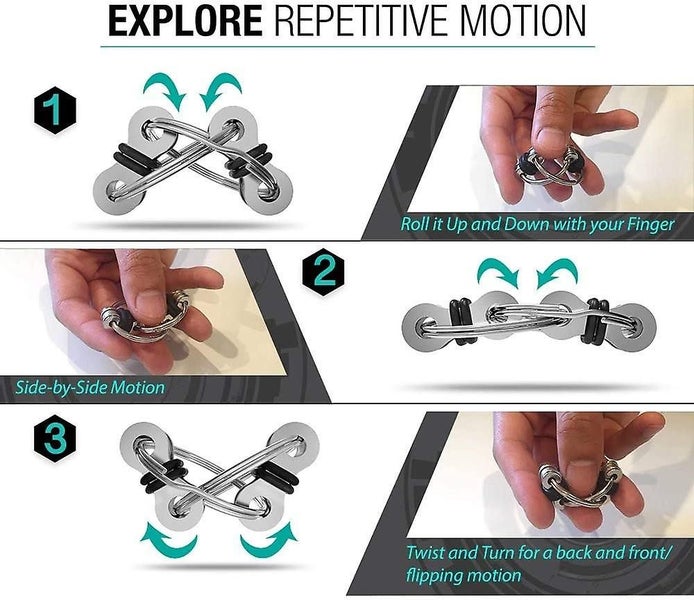Flippy Chain Fidget Toy, Infinite Flip Chain Decompression Stress Reducer Reliev Carousel 2