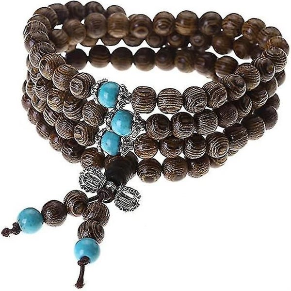 Tibetan Buddhist Buddha Meditation Wooden 6mm*108 Prayer Bead Mala Bracelet Neck Carousel 1