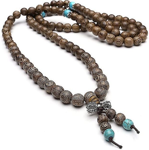 Tibetan Buddhist Buddha Meditation Wooden 6mm*108 Prayer Bead Mala Bracelet Neck Carousel 2
