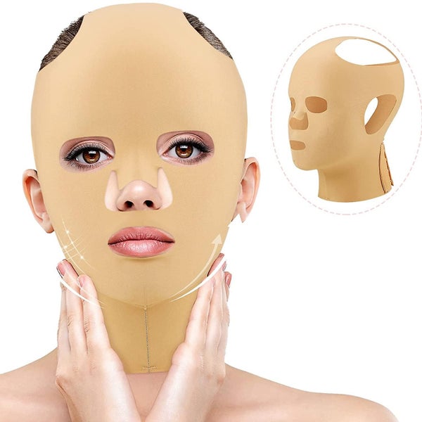 2 Pieces Full Face Lift Sleeping Belt Reusable Facial Slimming Mask Chin Lift Fa Carousel 1