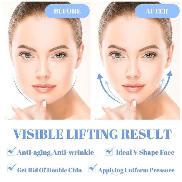 2 Pieces Full Face Lift Sleeping Belt Reusable Facial Slimming Mask Chin Lift Fa Carousel 5