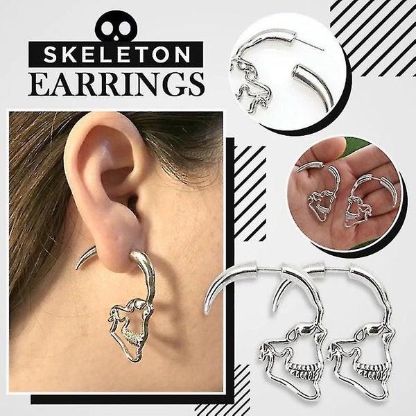 Skeleton Earrings Hollow Punk Retro Skull Earrings Dangle Earrings For Women Hal Carousel 2