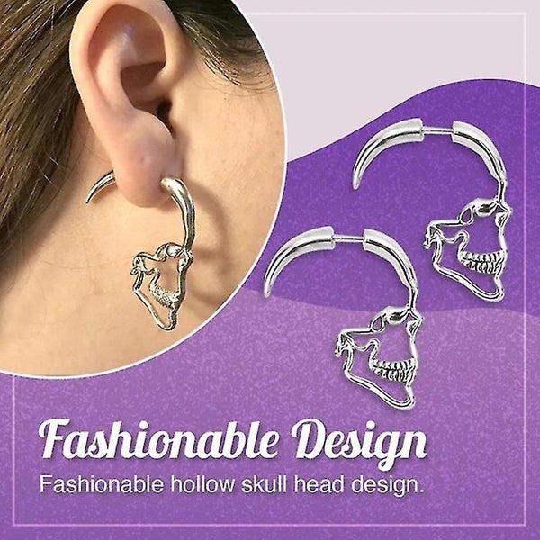 Skeleton Earrings Hollow Punk Retro Skull Earrings Dangle Earrings For Women Hal Carousel 3