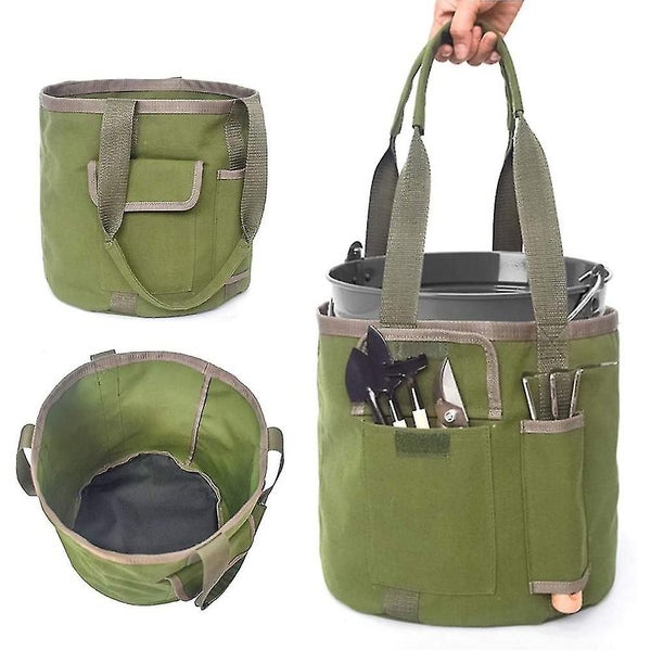 30l Garden Bag Reusable Gardening Lawn And Leaf Bags Canvas Portable Yard Waste Carousel 2