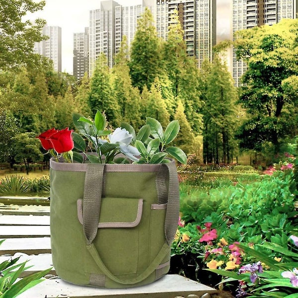 30l Garden Bag Reusable Gardening Lawn And Leaf Bags Canvas Portable Yard Waste Carousel 3