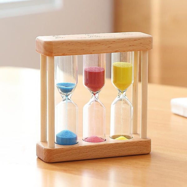 Hourglass Timer, 1+3+5 Minute Mini Wooden Hourglass Clock Creative Sand Decorati Carousel 2