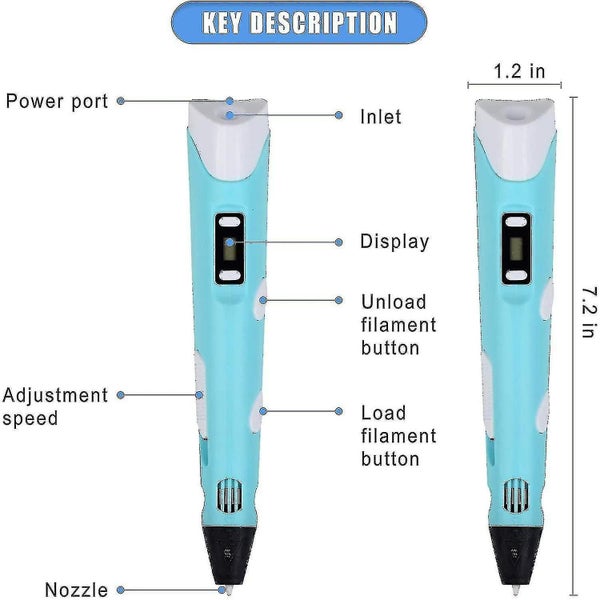 Intelligent 3d Pen With Led Display, 3d Printing Pen With Usb Charging,10 Colors Carousel 2