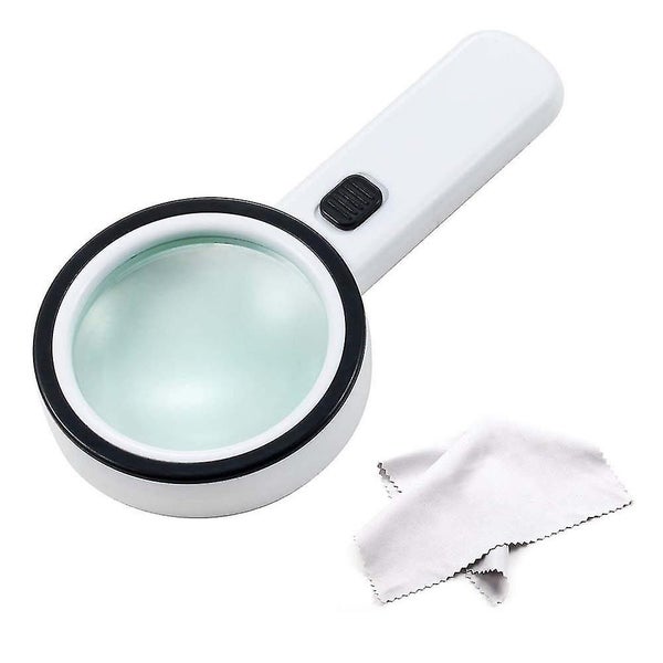Extra Large Handheld Strong Magnifying Glass With 12 Led And Uv Light,20x Best J Carousel 1