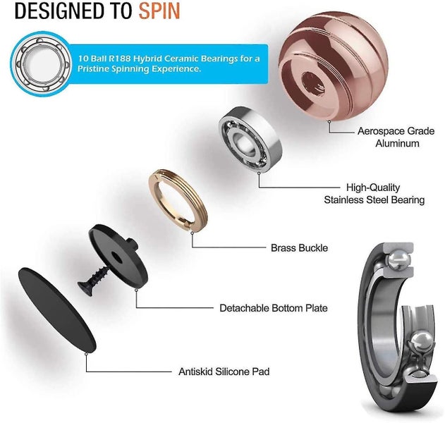 Kinetic Desk Toy, Optical Illusion Metal Fidget Spinning Ball Carousel 2