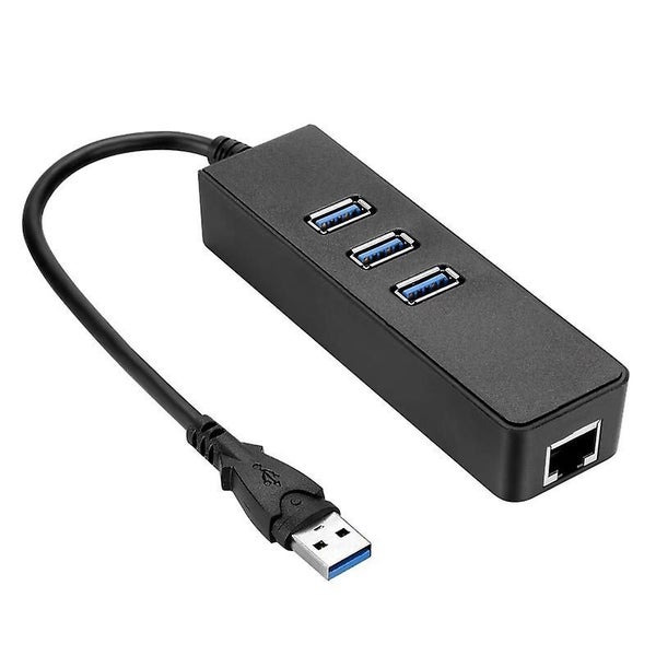 3-port Usb 3.0 Hub With Rj45 Gigabit Ethernet Adapter 1000mbps To Pc Laptop Carousel 3