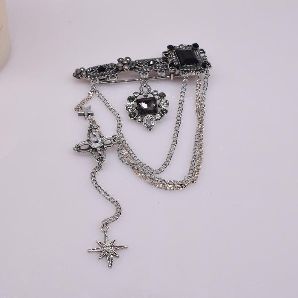 Dark Style Pendant Brooch For Men Women Vintage Brooches Decoration Chest Chain Carousel 1