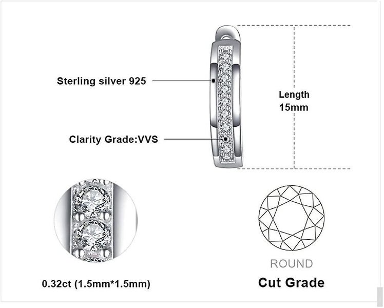 Women's Hoop Earrings, 925 Sterling Silver Hoop Earrings With Aaa Cubic Zirconia Carousel 2