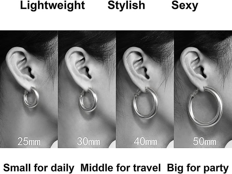Thick Hoop Earrings Howllow 14k Gold Plated Gold Hoops For Women Carousel 2