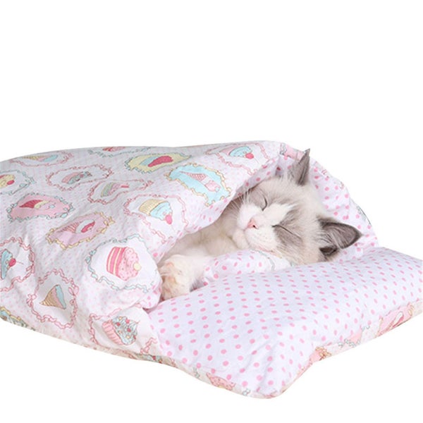 Warm Cat Sleeping Bag Removable Cat Bed Winter Warm Cat House Small Pet Bed Carousel 1