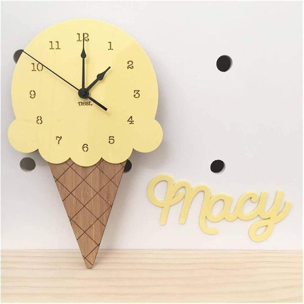 Ice Cream Sharped Wall Hanging Clock Cartoon Silent For Children Bedroom Carousel 2