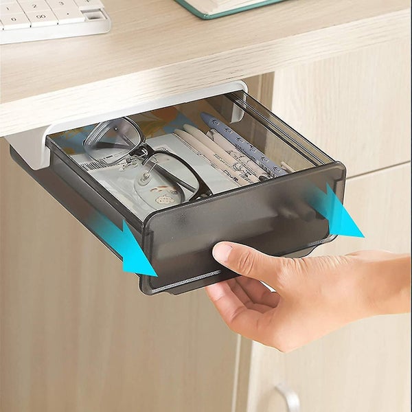 Drawer Organizer Under The Desk, Self-adhesive Pop-up Hidden Under The Desk Stor Carousel 2