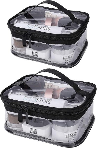 Cosmetic Bag, 2 Pieces Pvc Portable Transparent Organizer Carousel 1