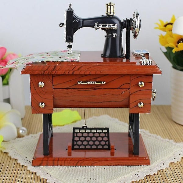 Vintage Sewing Music Box Musical Toy Sewing Machine Music Sartorius Model Play C Carousel 2