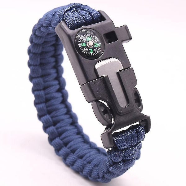 Multifunctional Outdoor Survival Flint Fire Whistle Compass Rescue Bracelet Carousel 1