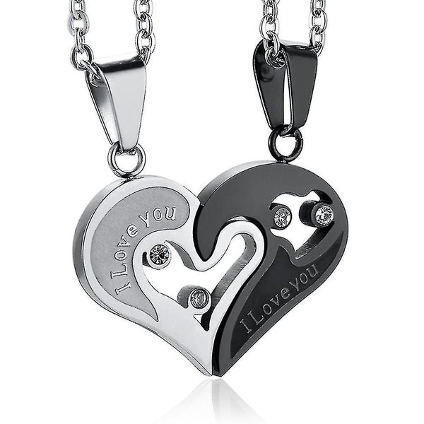 His And Hers Alloy I Love You Heart Men Women Lover Couple Pendant Necklace Carousel 2