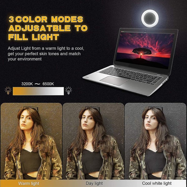 Video Conference Lighting Kit,computer/laptop Moniter Led Video Light Dimmable 6 Carousel 2