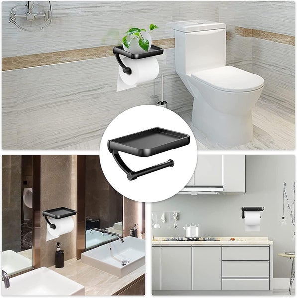 Toilet Paper Holder Wall Mounted, Aluminum Toilet Paper Holder, Two-way Mount, S Carousel 4