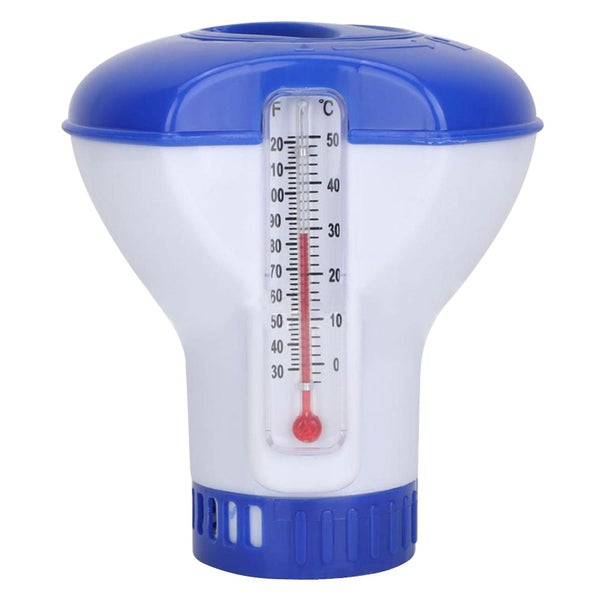 Pool Chemical Dispenser With Floating Thermometer Carousel 1