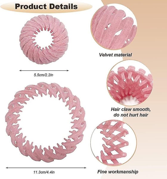 Temperament Flocking Bird's Nest Hair Coil Hair Curler For Girls With High Ponyt Carousel 3