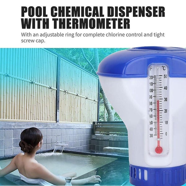 Pool Chemical Dispenser With Floating Thermometer Carousel 5